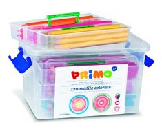 Morocolor PRIMO, marcadores punta fina 120 marcadores lavables caja de color con compartimentos 12 colores brillantes y brillantes marcadores lavables de punta fina Ø 2.5 mm para niños Made in Italy