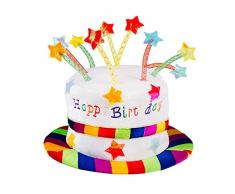 Boland 00932 - Sombrero Feliz Cumpleaños, sombrero de peluche para cumpleaños, tarta, regalo, sorpresa, fiesta, decoración
