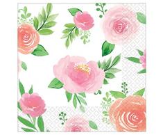 amscan Baby 2-Ply Beverage Napkins-16 Pcs 2 capas, 16 unidades, color servilleta bebé floral (502165)
