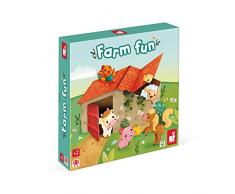 Janod - Fun Farm - Juego de Mesa Infantil - Cartón y Madera Maciza con Certificado FSC - A partir de 2 Años, J02641