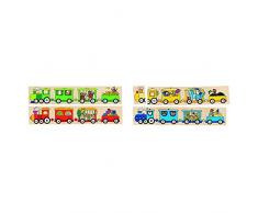 Goki 56945 Puzzle - Rompecabezas (Rompecabezas para Suelo, Vehículos, Niño pequeño, 2 año(s), Madera, CE)