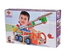 Eichhorn 100039094 Constructor Grúa, Juguete de Madera versátil, 170 Piezas, 4 construcciones Diferentes, 100% Madera de Haya certificada, para niños a Partir de 6 años