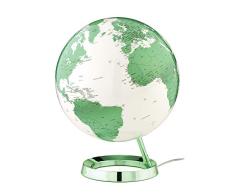 TECNODIDATTICA Globo terráqueo Light&Colour Hot Green | Luminoso, Giratorio, con cartografía política actualizada | Lámpara de diseño | Diámetro 30 cm