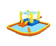BESTWAY-8321900 Does Not Apply Parque Acuatico con Cama Elastica Hinchable 365x340x152 cm. Inflador Electrico Incluido, Multicolor, One Size (53381)