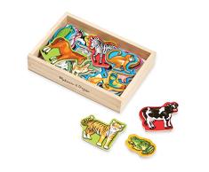 Melissa & Doug Imanes de madera con 20 animales, Juego magnético con animales, Juguete de desarollo, Juego creativo de madera, Regalo para niños y niñas de 3 4 5 6 7 años