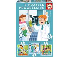 Educa - Puzzles Progresivos, puzzle infantil De Mayor Quiero Ser de 12,16,20 y 25 piezas, a partir de 3 años (17146)