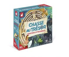 Janod – Cazar el Tesoro Aventuras Mitológicas – Juego de Mesa Infantil – Juego Educativo colaborativo – Mitología Griega – Lengua Francesa – A Partir de 10 años, J02452