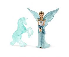 Schleich Colección Bayala Figura de Eyela con Escultura de Hielo de Unicornio , Personaje de la Película Bayala, 15 cm