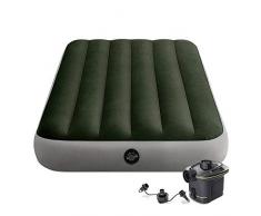 Intex 64777 Colchón Hinchable Individual con hinchador y Fiber-Tech