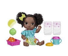 Baby Alive - Bebidas de Frutas - Lima - Set de muñeca bebé con exprimidor de Juguete - Bebe y Moja el pañal - A Partir de 3 años - Cabello Negro