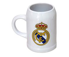 Real Madrid, Jarra de Cerveza, Capacidad 400 ml, Producto Oficial Real Madrid,Regalo Original Color Blanco (CyP Brands)