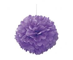Unique Party- Pompón de papel de seda, Color morado, 40 cm (63202)