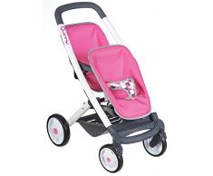 Smoby 253297 Silla de Paseo gemelar de Juguete Accesorio para muñecas - Accesorios para muñecas (Silla de Paseo gemelar de Juguete, 3 año(s), Negro, Rosa, Blanco, 6 año(s), 2 Asiento(s), Niño)