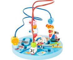 Small Foot 10573 - Posavasos de Madera con diseño de Piratas, Animales Marinos y Barcos Piratas, Tanto para el Posavasos de Cuentas como para el Suelo de la Cuenta