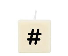 PD-Party Símbolo De Vela # Cera 2 X 4 cm, Negro/Blanco