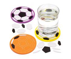 Baker Ross- Kits de posavasos de fútbol para decorar con mosaicos (Pack de 4) - Manualidades infantiles para decorar con mosaicos