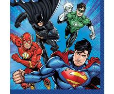 Unique Party - Servilletas de Papel - 13 cm - Diseño de la Liga de la Justicia - Paquete de 16 (49961)