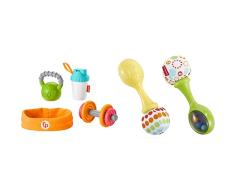 Fisher Price Baby Biceps Gift Set, Multicolour, 4 Count (Pack of 1) + Maracas musicales, juguete y sonajero para bebé + 3 meses (Mattel BLT33)