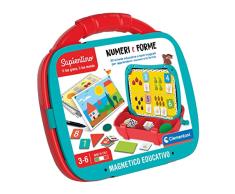 Clementoni- Sapientino – Maletín Formas Educativo para Aprender los números, Pizarra magnética, Juego para niños de 3 a 6 años, Fabricado en Italia, Multicolor, Medio (16715)