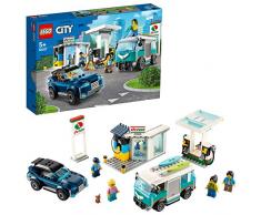 LEGO City Turbo Wheels - Gasolinera, Set de Construcción de Juguete a Partir de 5 Años, con Varios Vehículos de Juguete y Minifiguras (60257)
