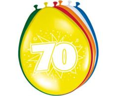 Folat - 70 Año Globos para Fiesta Decoración - Multicolor - 12In/30cm - 8 Piezas
