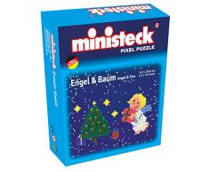 Ministeck 32560 Ángel y árbol de 133 x 200 mm Pixel Puzzle árbol de adorno de Navidad árbol de Navidad Ángel de la Navidad