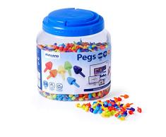 Miniland- Pegs 10 mm (2.600 Piezas) -Bright Colors Jugar con mosaicos. (31847) , color/modelo surtido