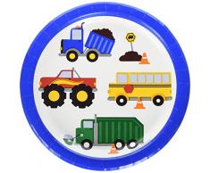 Creative Converting PC415136 Traffic Jam - Plato de postre de papel redondo, 7 en 8 unidades