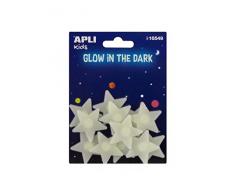 APLI Kids - Bolsa de pegatinas estrellas pequeñas luminiscentes 12uds