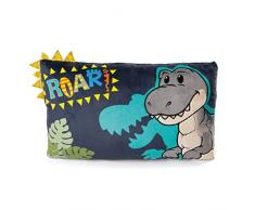 NICI- Cojín Rectangular Dinosaurio Tony-Rex 43x25cm Green, Color Blue (48819)
