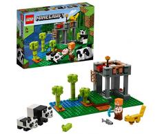LEGO Minecraft - El Criadero de Pandas, Set de Construcción Inspirado en el Videojuego, Juguete para Recrear las Aventuras de los Personajes, Incluye Minifigura de Alex, Set a Partir de 7 Años (21158)