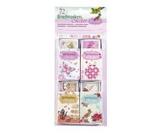 Folia 1480 - sello sticker romance, 72 pegatinas en 24 diseños , color/modelo surtido