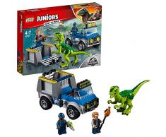 LEGO Juniors - Camión de Rescate del Raptor, Set de Construcción de Juguete de Dinosaurio con Camión y Minifigura de Owen y un Rastreador (10757)