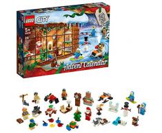 LEGO City Town - Calendario de Adviento 2019, Set con 24 Juguetes de Construcción, Incluye Minifigura de Papá Noel y un Perro Husky (60235)
