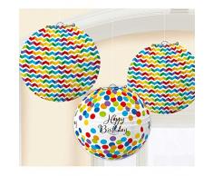 Amscan 241248 Bright cumpleaños Lámparas de papel