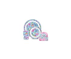 Kids- Set Desayuno 3 Piezas melamina de Colección Candy Vajilla y Cubiertos, Multicolor (KD-KL10264)