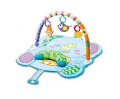 VTech - Mantita multijuegos 3 en 1, Manta de Actividades y Alfombra de Gimnasio para Bebes +3 Meses, Diferentes Formas de Juego, Incluye un cojín y Tres muñecos, Multicolor, versión ESP