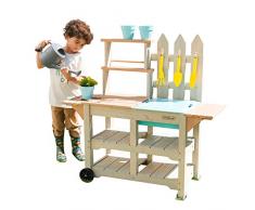 KidKraft- Estación de juguete de jardinería Greenville para juguetes de jardín de exteriores (incluye 7 accesorios) Play Kitchen , Color Marrón (415)