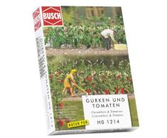 Busch HO 1214 Pepinos y tomates - Plantas en miniatura (plástico y metal, 25 mm, 6 unidades) , Modelos/colores Surtidos, 1 Unidad
