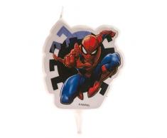 Dekora-346208 Vela de Cumpleaños 2D Spiderman de 7 cm, color rojo (346208)