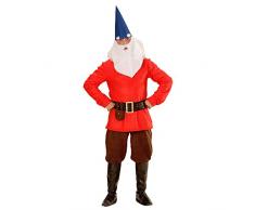WIDMANN 01363 ? Adultos Disfraz Enano, chaqueta, pantalones, cinturón con funda, zapatos überzieher, sombrero con orejas, Cejas y barba, Rojo