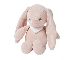 Nattou Peluche mini de poliéster, Conejo Pomme, Sonajero integrado, Aprox. 20 cm, Alice y Pomme, Rosa