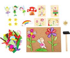 Small Foot Pie pequeño 10227 Juego de Martillo Hada Hecho de Madera, Piso de Corcho con Motivos de Hadas para Martillo, a Partir de 6 años en adelante