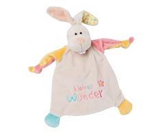 NICI Seguridad con Forma de Conejo Kleines Wunder, 25 x 25 cm, a Partir de 0 Meses, Manta de Peluche, bebés y niños pequeños, Color Beige/Multicolor (46733)