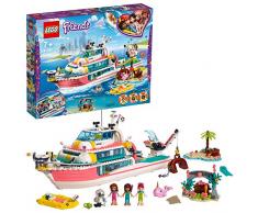 LEGO Friends - Barco de Rescate Nuevo juguete de construcción de Aventuras Acuáticas, incluye Tres Personajes y Varios Animales Marinos (41381)