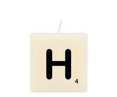 PD-Party Vela Scrabble Letra H Cera 2 X 4 cm, Negro/Blanco