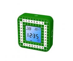 SCRABBLE Temporizador Electrónico, función Reloj (Lexibook RL300SC), Color Verde