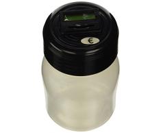 ootb Hucha de plástico con Contador y Display, Transparente y Negro, Aprox. 17x11cm