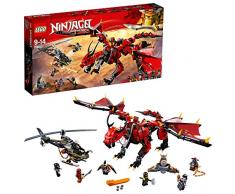 LEGO Ninjago - Llama del destino, set de construcción a partir de 9 años, incluye dragón rojo, un helicóptero y varios ninjas de juguete para recrear aventuras (70653)