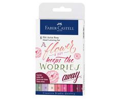 Faber-Castell 267124 Tusche lápiz Pitt Artist Pen Lettering, Tonos de Color Rosa, 8 Funda